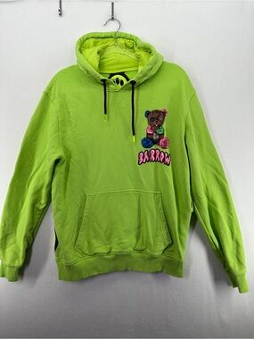 Barrow Bear Hoodie Lime Green Sweatshirt Sz L